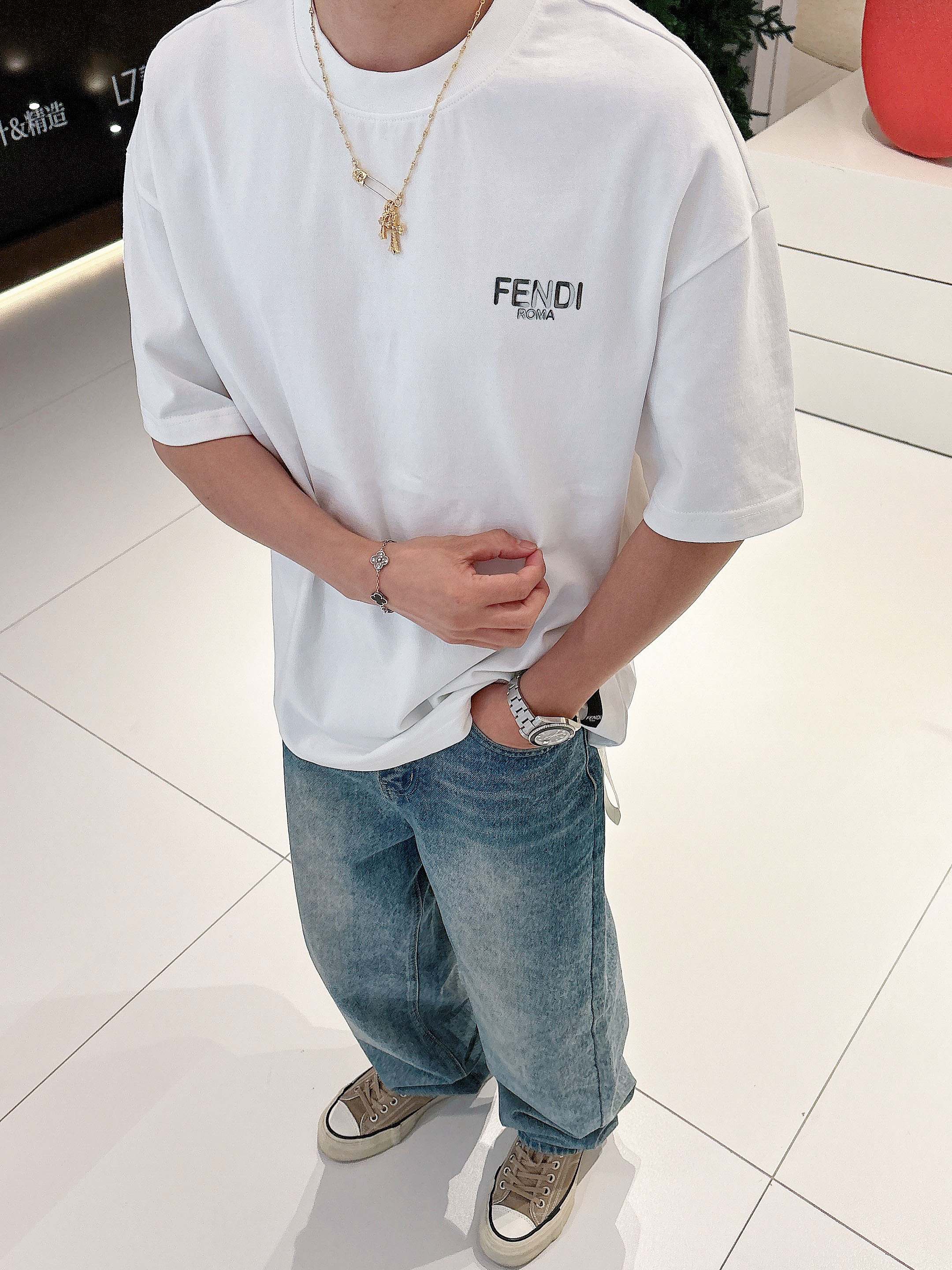 フェンディ t シャツ モンスタースーパーコピー  純綿Tシャツ トップス プリント 柔軟 2色可選_14