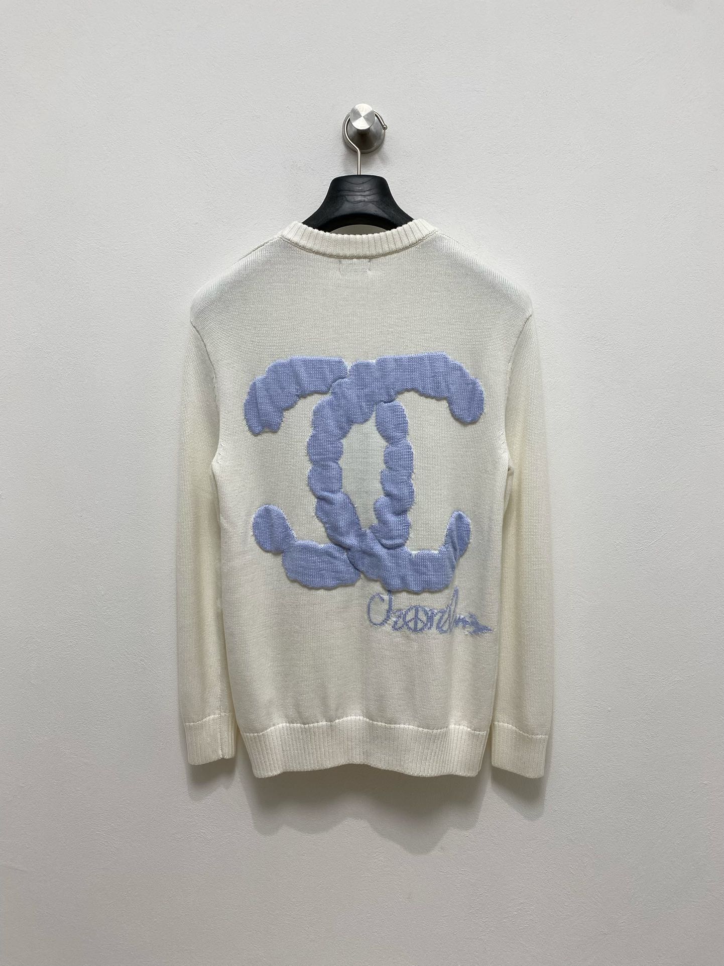 chanel セーター レディース激安通販 ロゴ刺繍 ニット 柔軟 暖かい ゆったり ホワイト_2