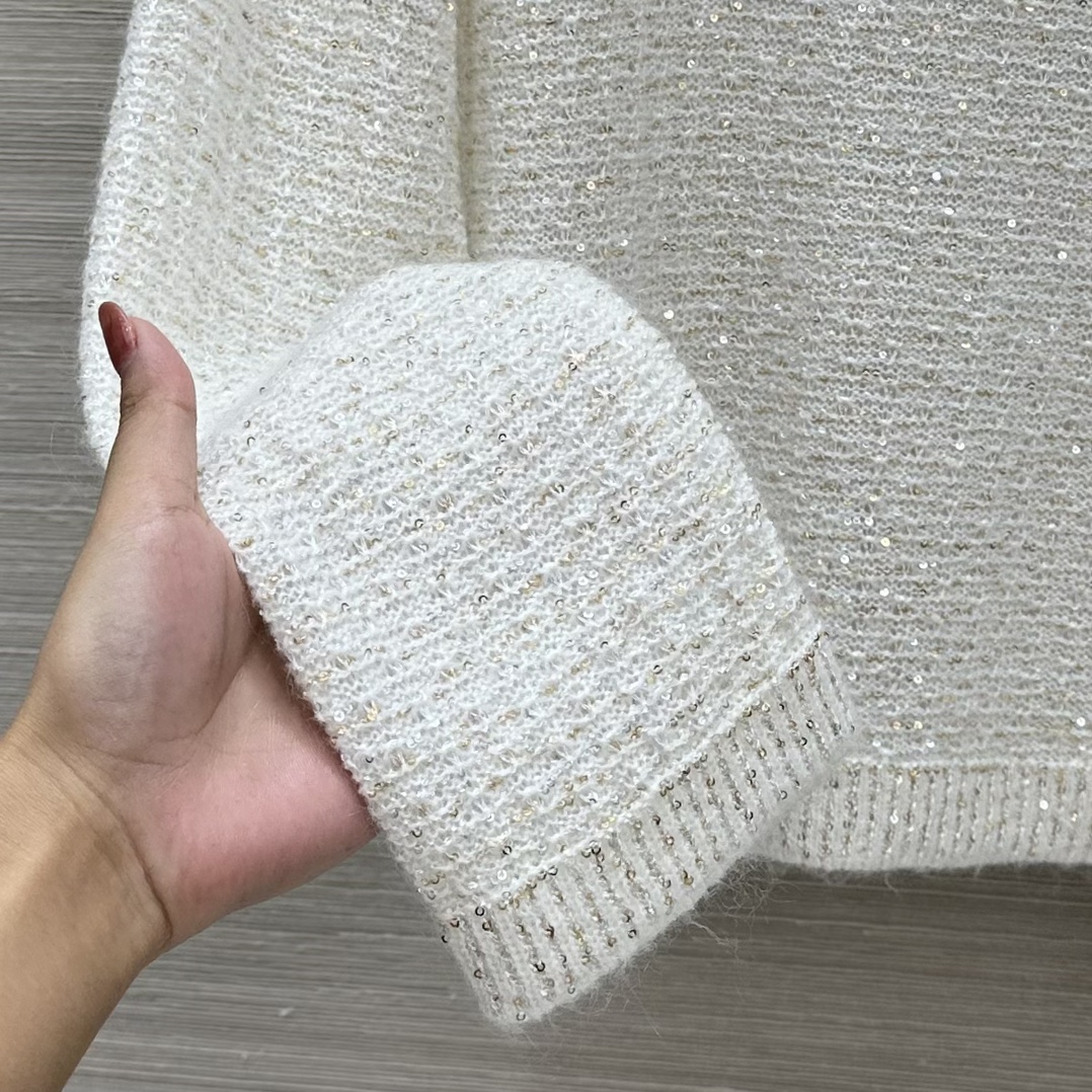 シャネル セーター 値段偽物 優雅 ニット 上質商品 暖かい ゆったり ホワイト_5