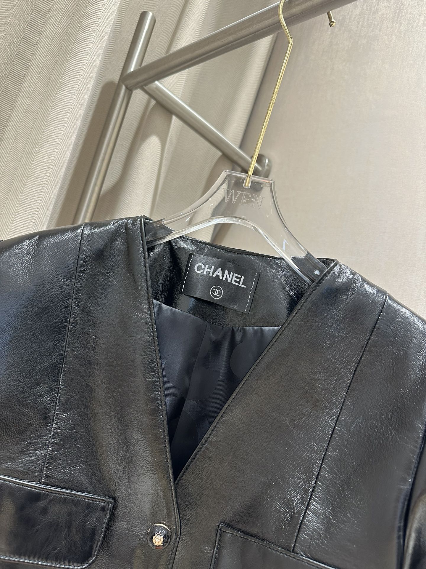 ツイード ジャケット シャネルコピー アウター 柔軟 トップス レザー ファッション ブラック_6
