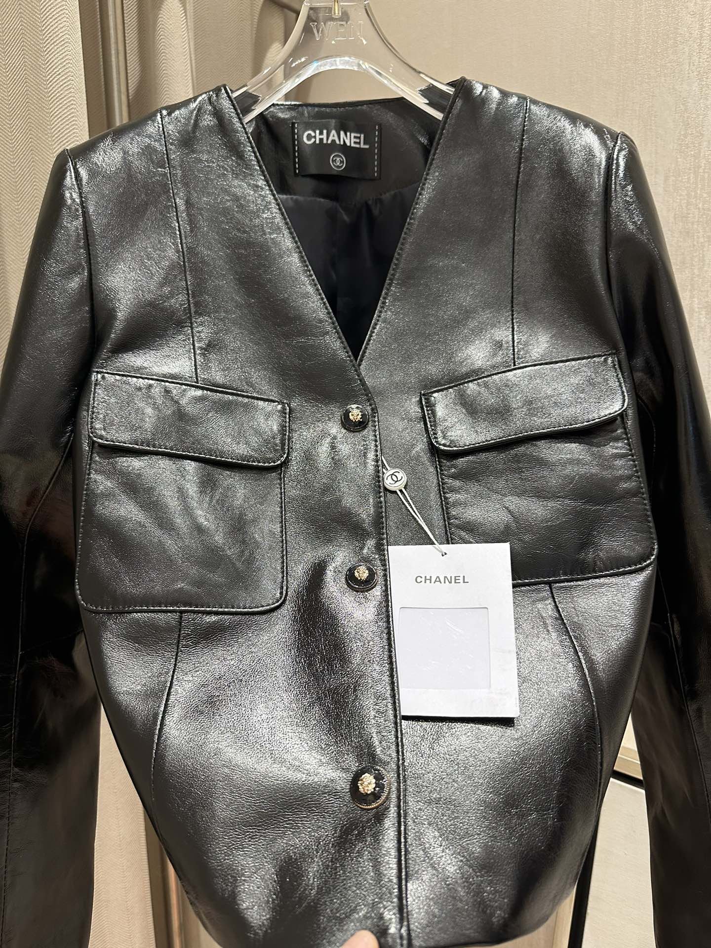 ツイード ジャケット シャネルコピー アウター 柔軟 トップス レザー ファッション ブラック_8