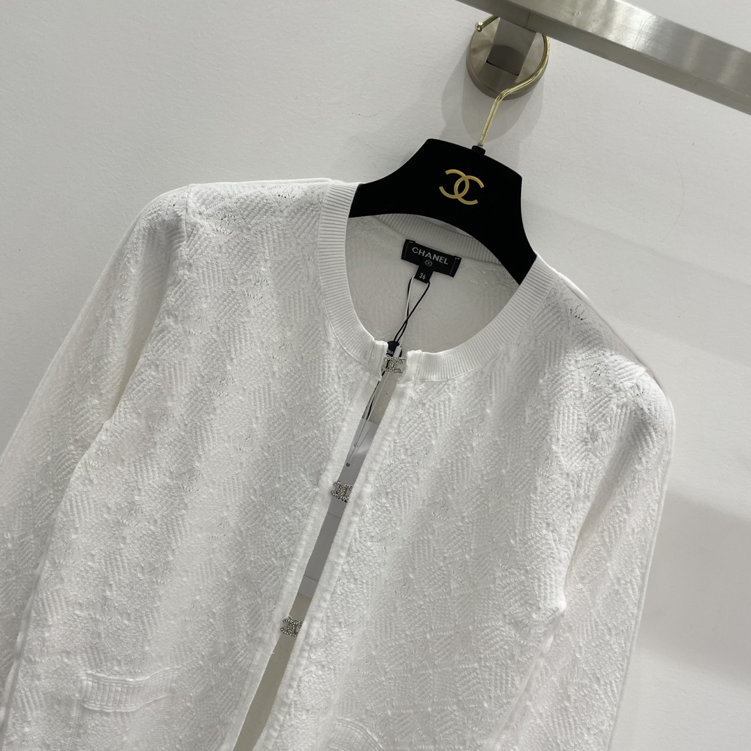 優雅レディ シャネル の ジャケット偽物 アウター トップス シンプル 通勤服 ホワイト_3