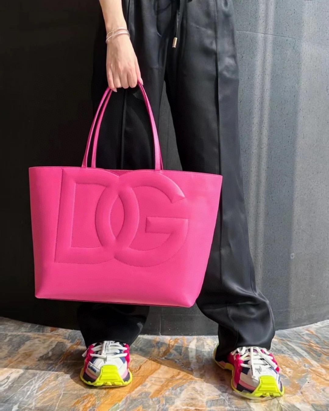 D＆G ドルチェ ＆ ガッバーナ バッグコピー 牛革 レザー ハンドバッグ 優雅レディ ローズレッド_4