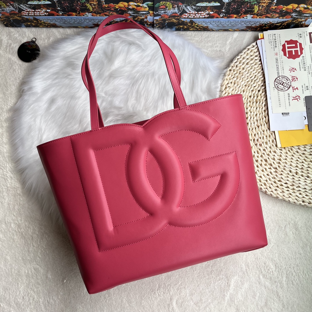 D＆G ドルチェ ＆ ガッバーナ バッグコピー 牛革 レザー ハンドバッグ 優雅レディ ローズレッド_7