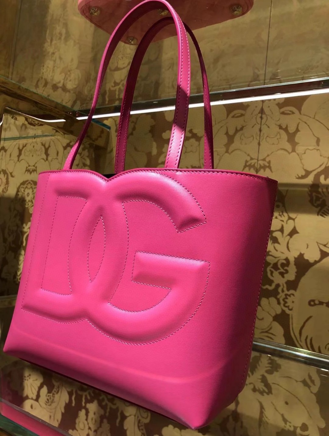 D＆G ドルチェ ＆ ガッバーナ バッグコピー 牛革 レザー ハンドバッグ 優雅レディ ローズレッド_9