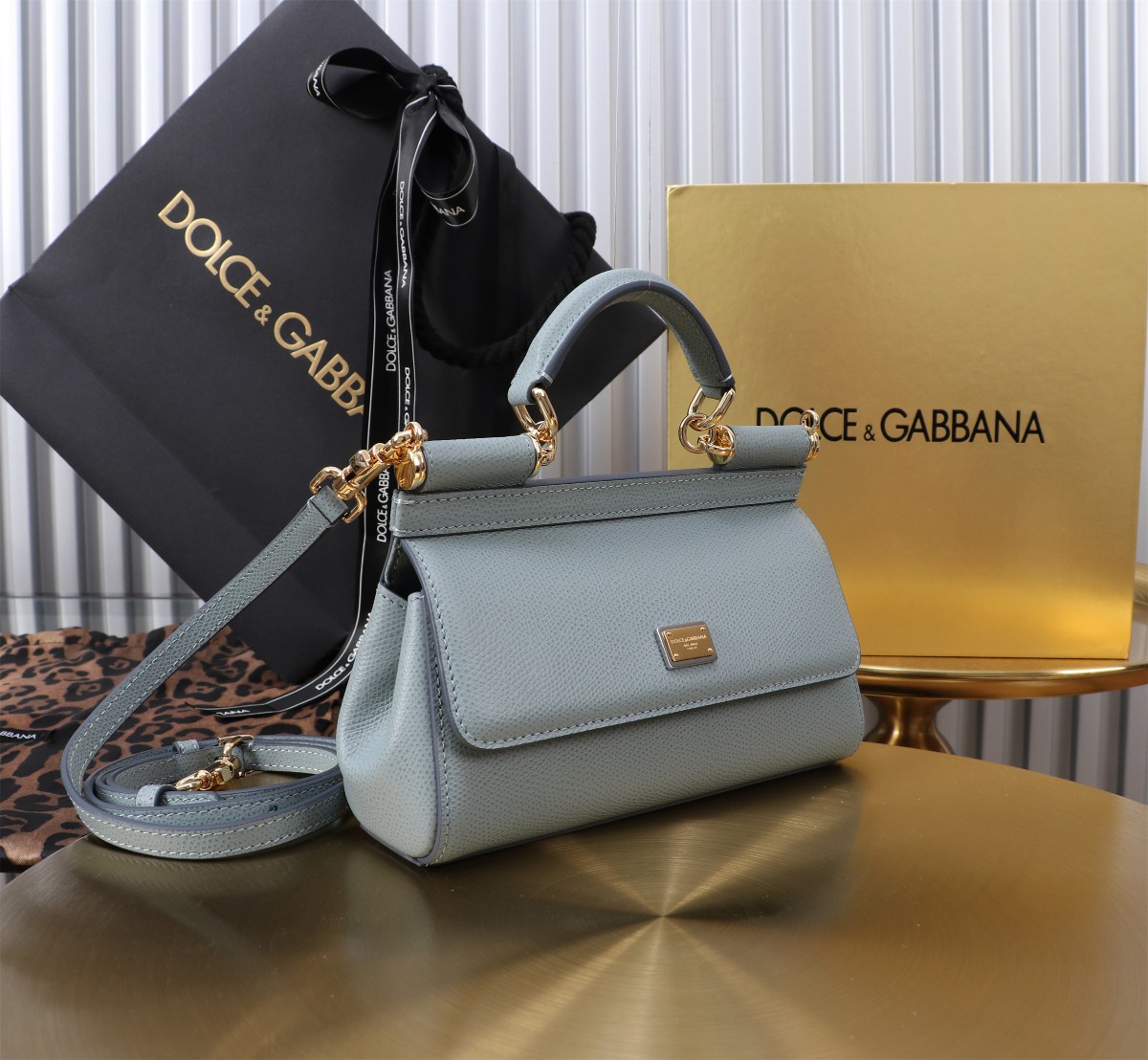 D＆G ドルガバ トート バッグ激安通販 牛革 レザー 斜め掛け ハンドバッグ 優雅レディ ブルー_2