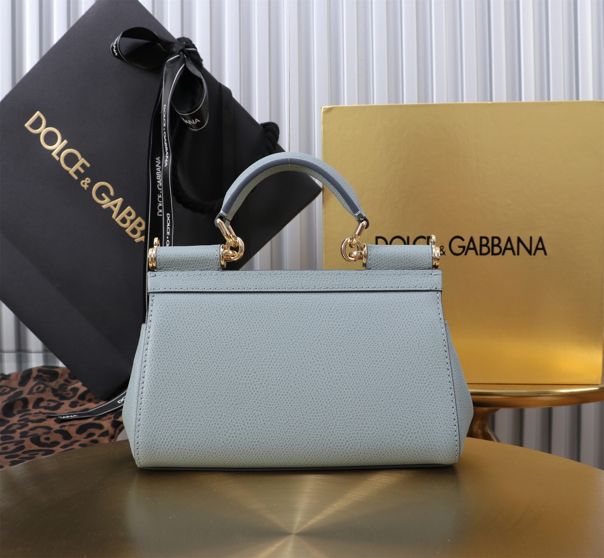 D＆G ドルガバ トート バッグ激安通販 牛革 レザー 斜め掛け ハンドバッグ 優雅レディ ブルー_3