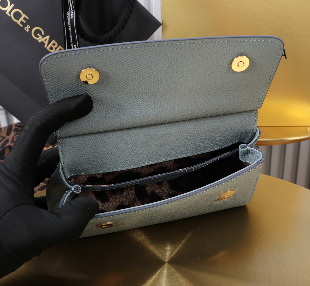 D＆G ドルガバ トート バッグ激安通販 牛革 レザー 斜め掛け ハンドバッグ 優雅レディ ブルー_5