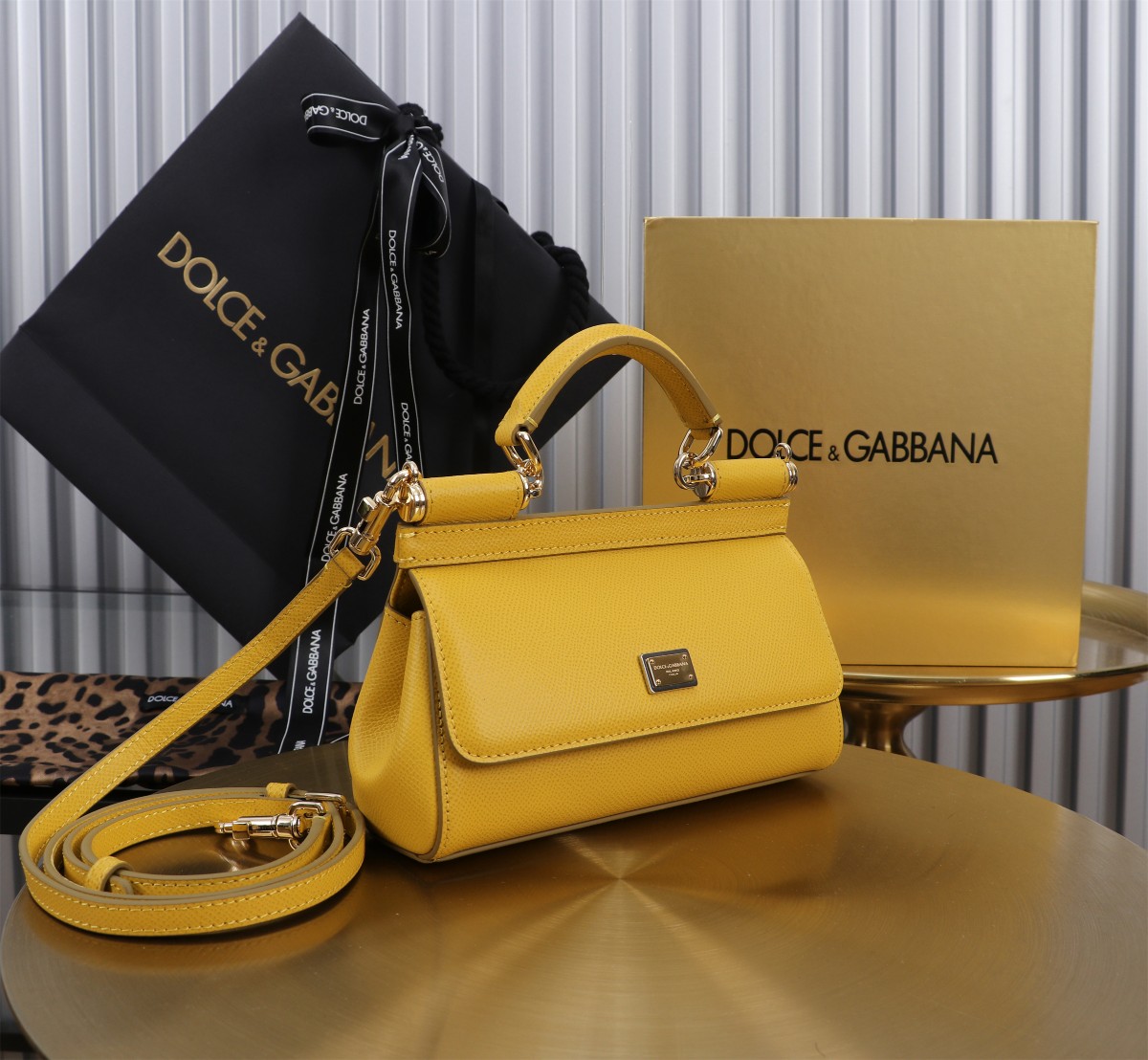 D＆G ドルチェ アンド ガッバーナ バッグコピー 牛革 レザー 斜め掛け ハンドバッグ 優雅レディ イエロー_2