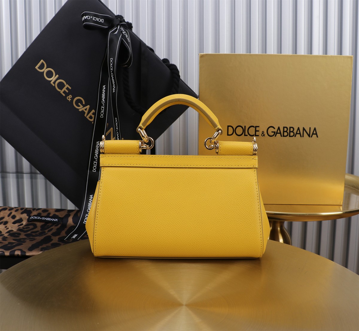 D＆G ドルチェ アンド ガッバーナ バッグコピー 牛革 レザー 斜め掛け ハンドバッグ 優雅レディ イエロー_3