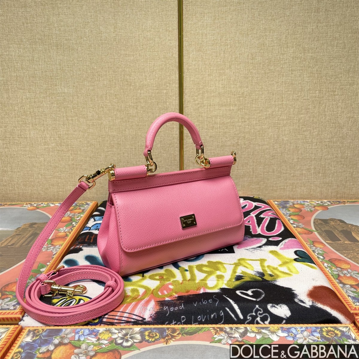 dolce&gabbana ウエスト バッグコピー 品質保証 牛革 レザー 斜め掛け ハンドバッグ 日常用 ピンク_2