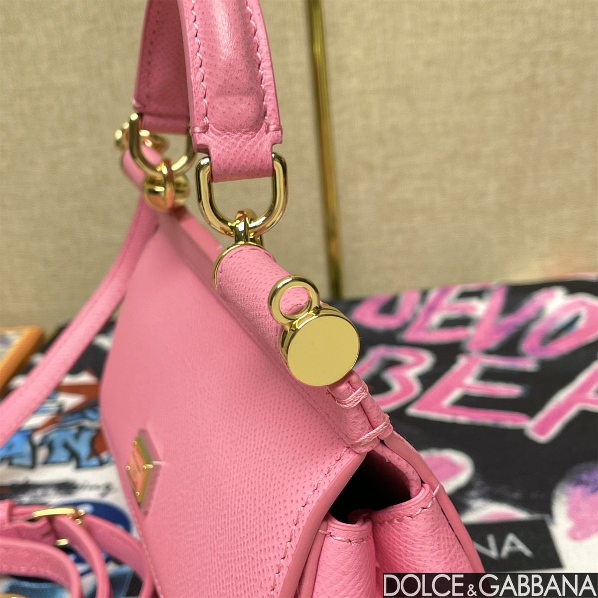 dolce&gabbana ウエスト バッグコピー 品質保証 牛革 レザー 斜め掛け ハンドバッグ 日常用 ピンク_8