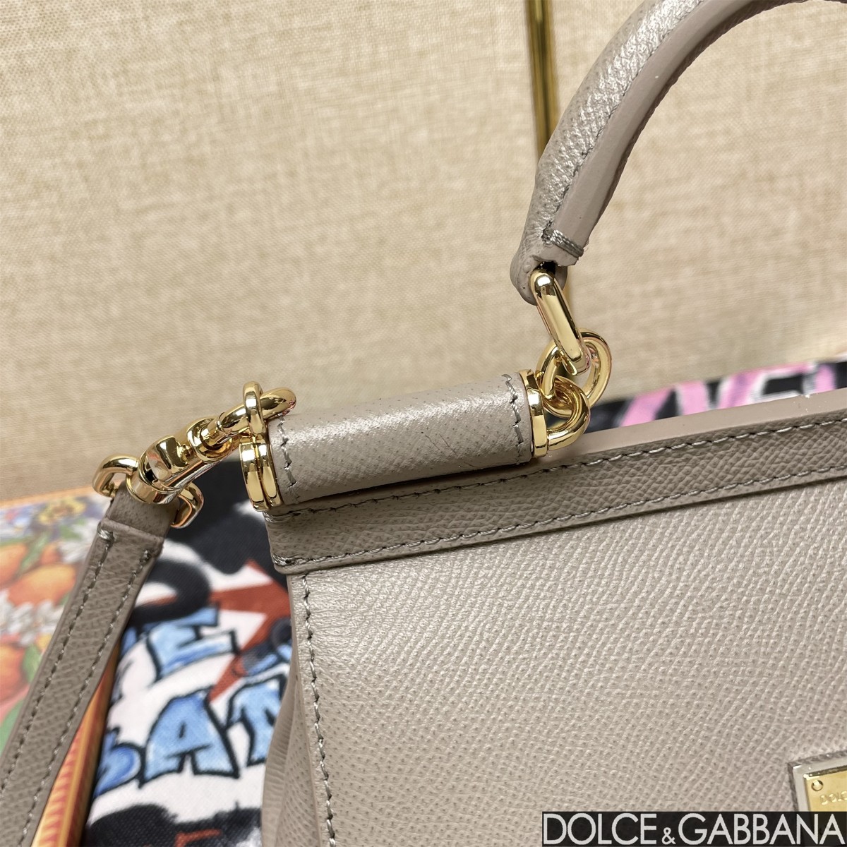 D&G シシリー ドルガバコピー 品質保証 本革 レザー 斜め掛け ハンドバッグ 通勤 グレー_6