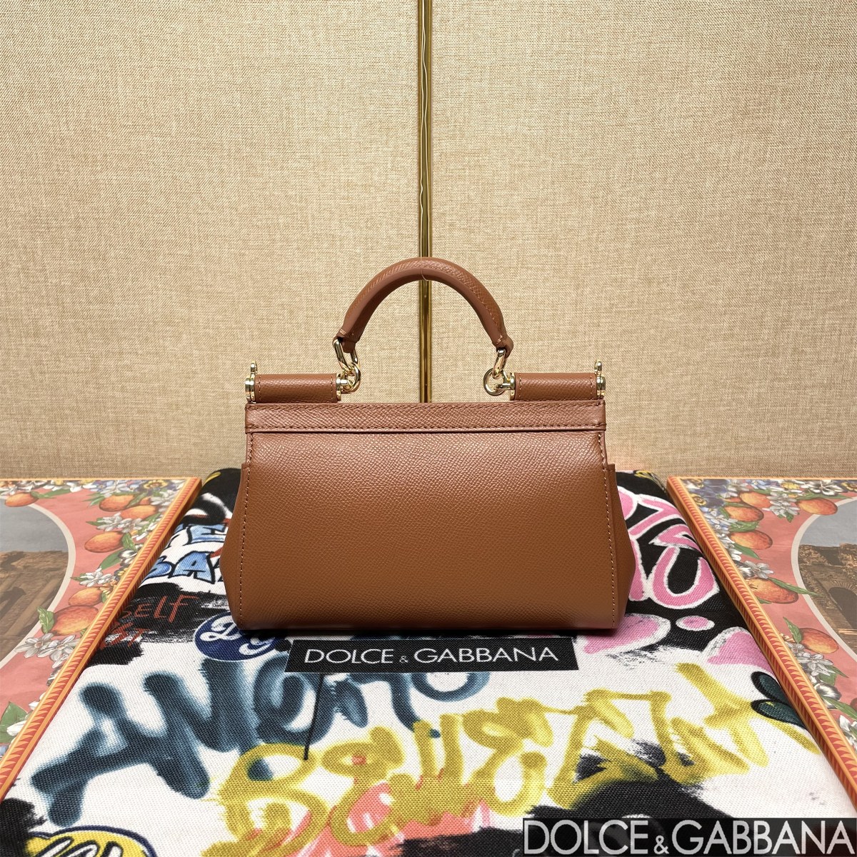 D&G シシリー バッグスーパーコピー 品質保証 本革 レザー 斜め掛け ハンドバッグ 通勤 ブラウン_3