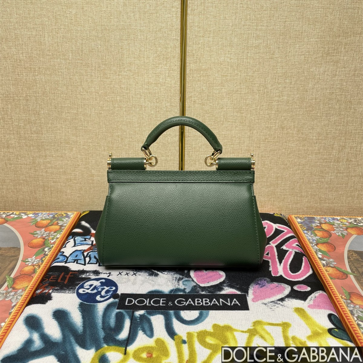 D&G ドルガバ カゴ バッグ偽物 本革 レザー 斜め掛け ハンドバッグ 通勤 グリーン_3