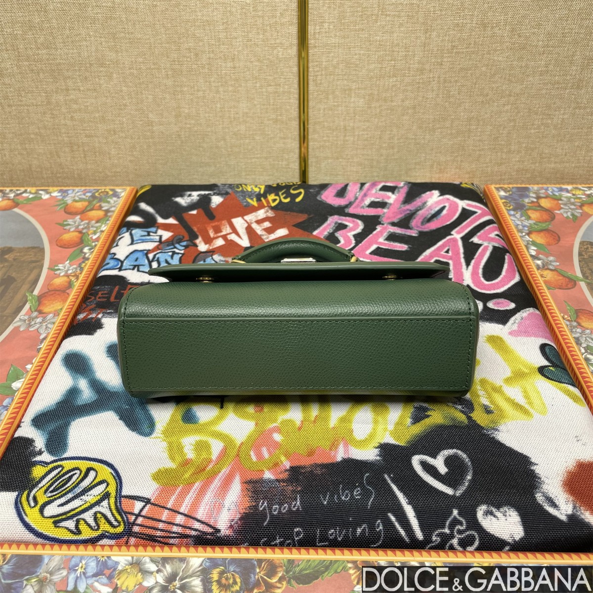 D&G ドルガバ カゴ バッグ偽物 本革 レザー 斜め掛け ハンドバッグ 通勤 グリーン_4