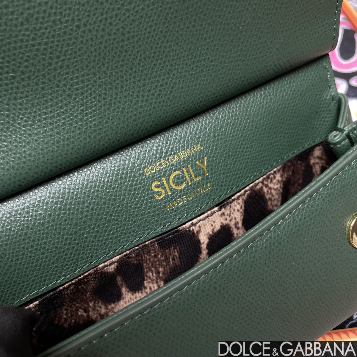 D&G ドルガバ カゴ バッグ偽物 本革 レザー 斜め掛け ハンドバッグ 通勤 グリーン_9