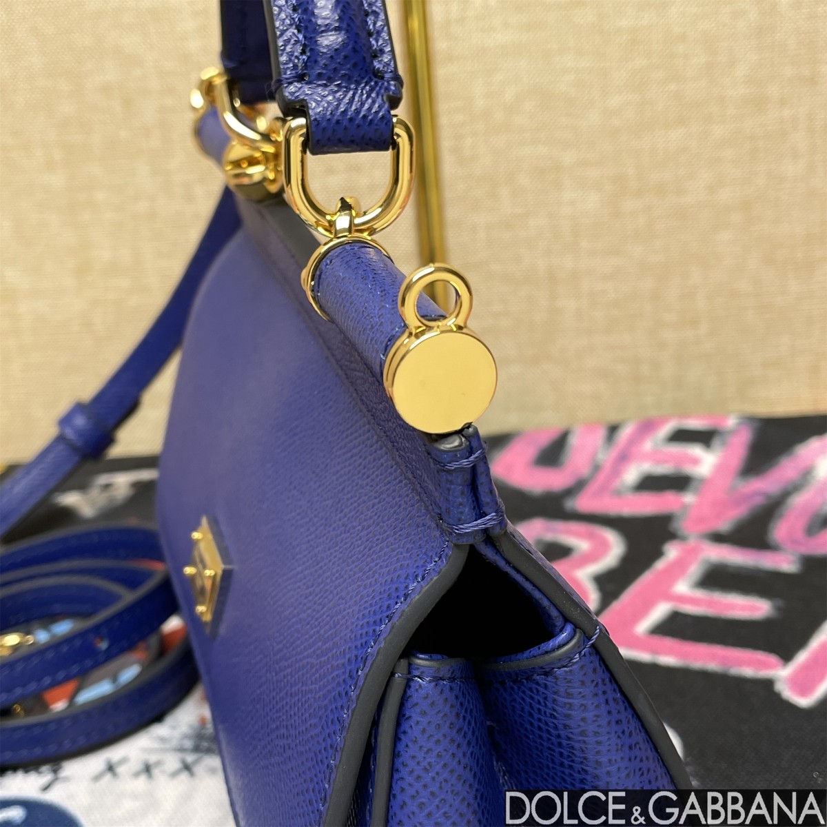 D&G ドルガバ カバン レディコピー 本革 レザー 斜め掛け ハンドバッグ 通勤 ブルー_6