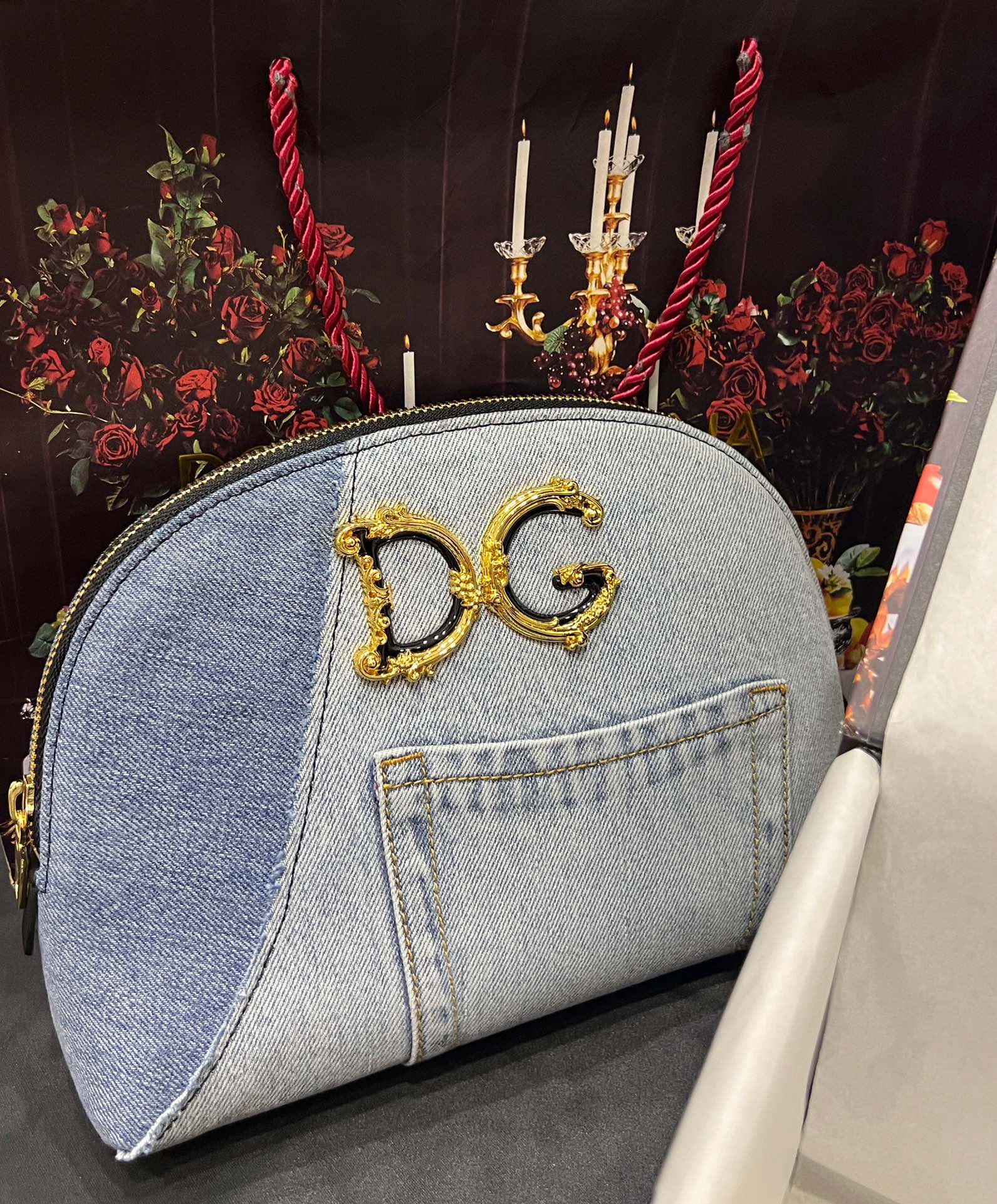D&G 人気商品 ドルガバ クロシェ 編み バッグコピー シンプル ハンドバッグ デニム ブルー_5