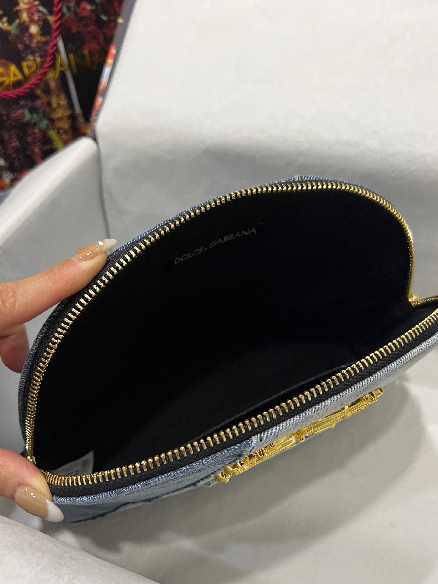 D&G 人気商品 ドルガバ クロシェ 編み バッグコピー シンプル ハンドバッグ デニム ブルー_9