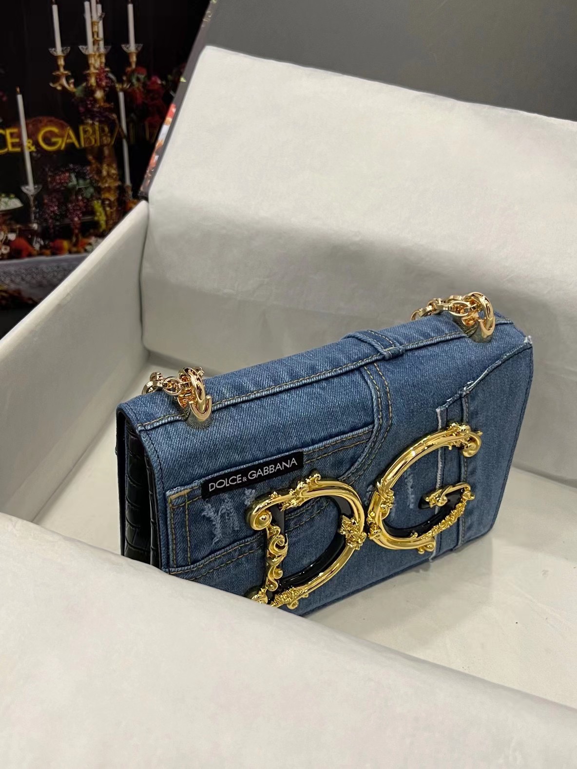 D&G ドルガバ トート バックスーパーコピー チェーンバッグ ハンドバッグ デニム ブルー_2
