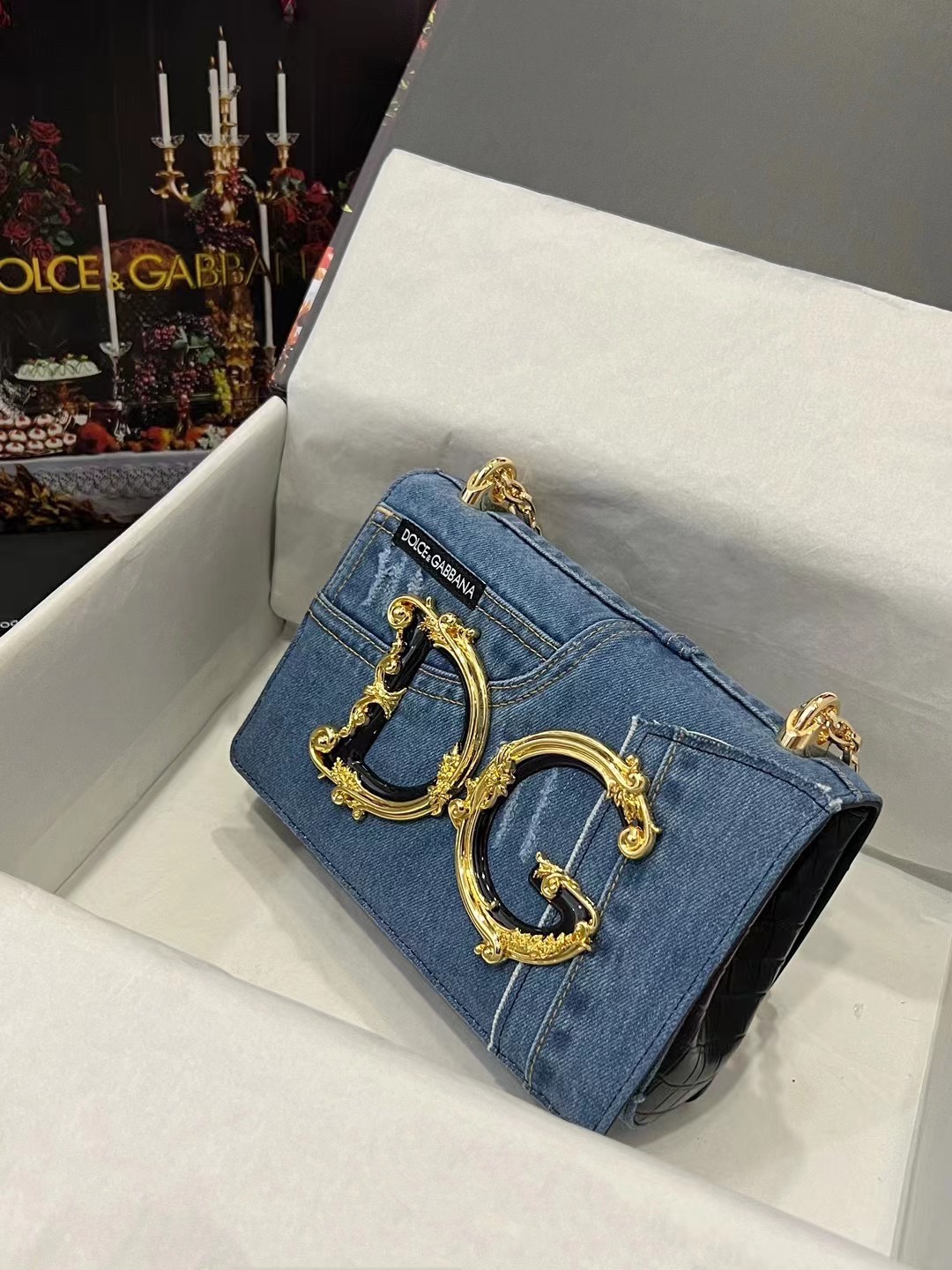 D&G ドルガバ トート バックスーパーコピー チェーンバッグ ハンドバッグ デニム ブルー_3
