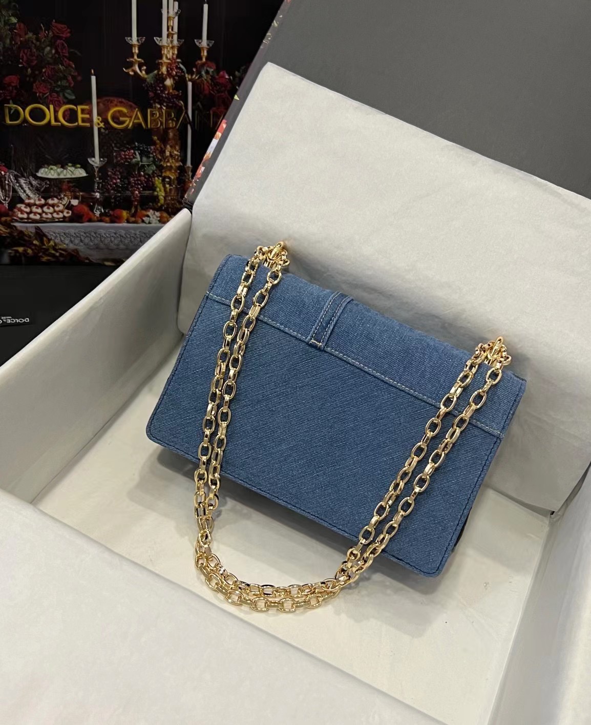 D&G ドルガバ トート バックスーパーコピー チェーンバッグ ハンドバッグ デニム ブルー_6