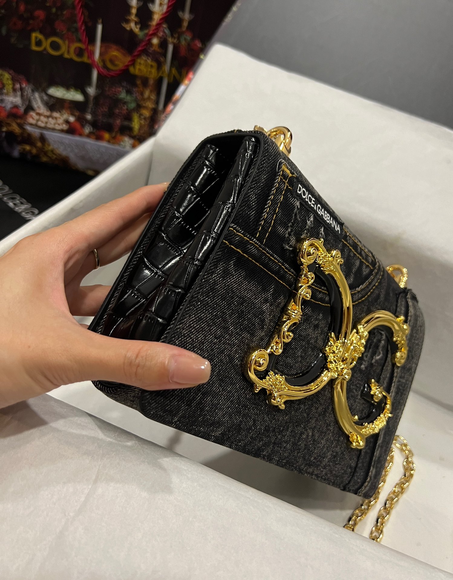 D&G ドルガバ トート バッグ レディ新作コピー チェーンバッグ ハンドバッグ ブラック_6