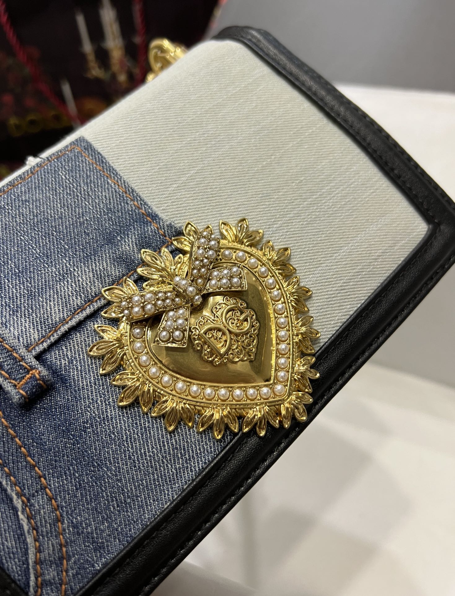 D&G 魅力的なドルガバ トート バッグ 新作偽物 デニム チェーンバッグ ハンドバッグ ブルー_2