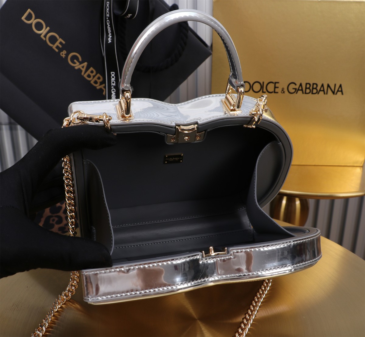 D&G 個性的なドルガバ バッグ トートスーパーコピー 斜め掛けバッグ ハンドバッグ 6405#BOX シルバー_5