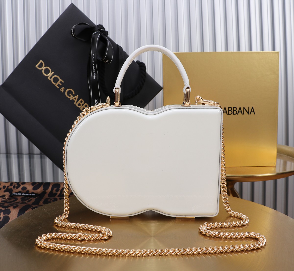 D&G 個性的なドルガバ バッグ ヒョウ 柄偽物 斜め掛けバッグ ハンドバッグ 6405#BOX ホワイト_3