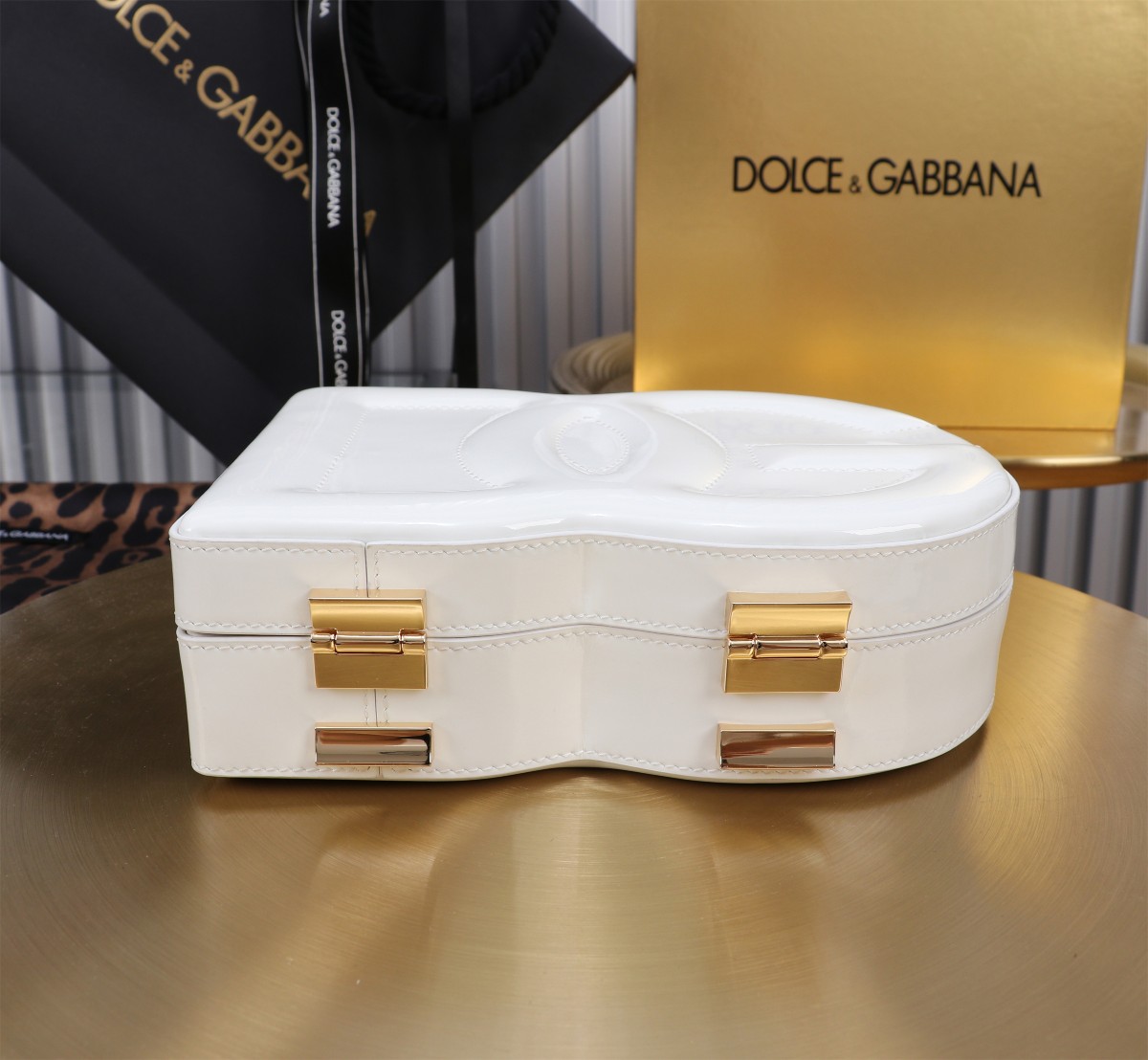 D&G 個性的なドルガバ バッグ ヒョウ 柄偽物 斜め掛けバッグ ハンドバッグ 6405#BOX ホワイト_4