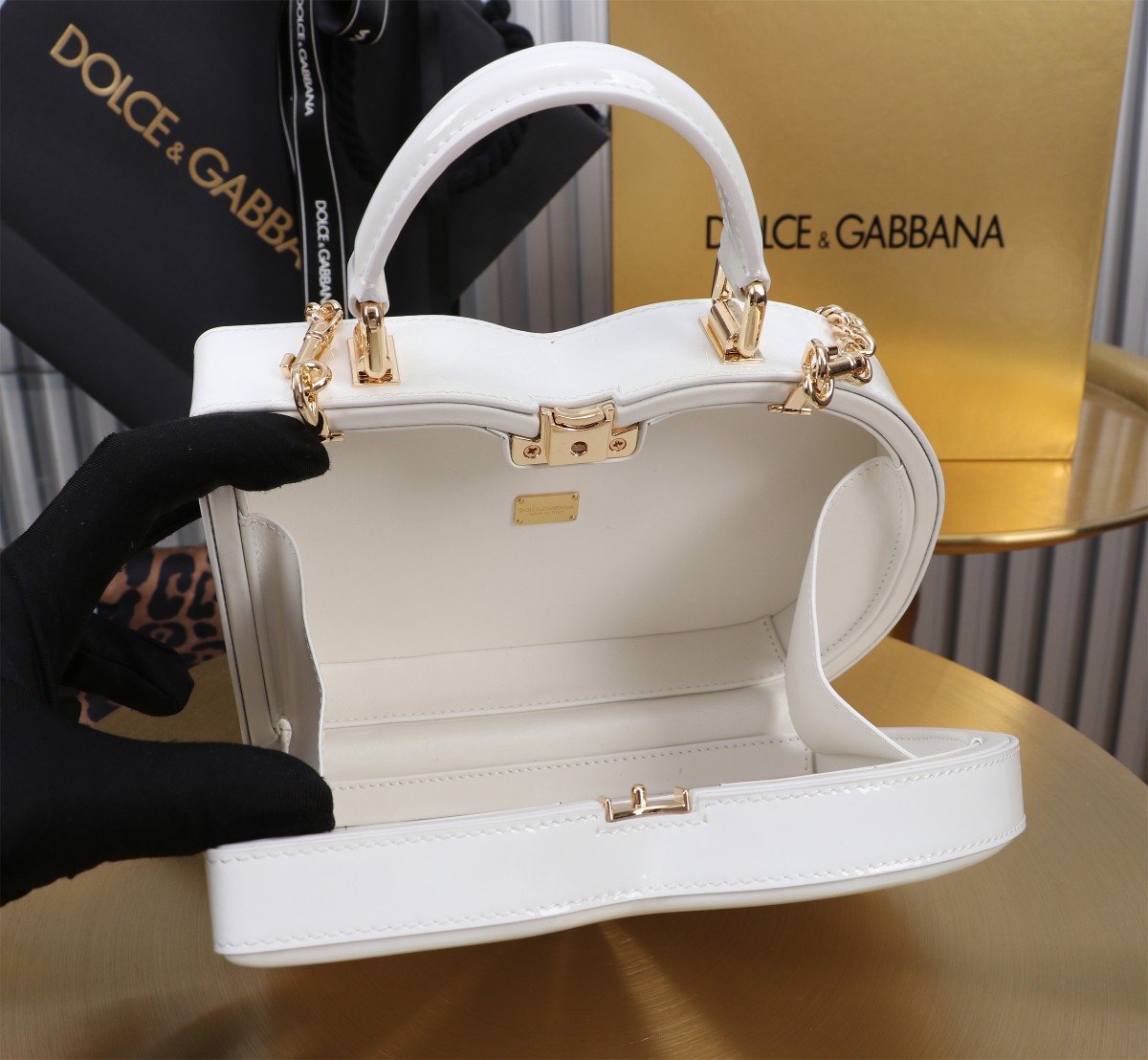 D&G 個性的なドルガバ バッグ ヒョウ 柄偽物 斜め掛けバッグ ハンドバッグ 6405#BOX ホワイト_5