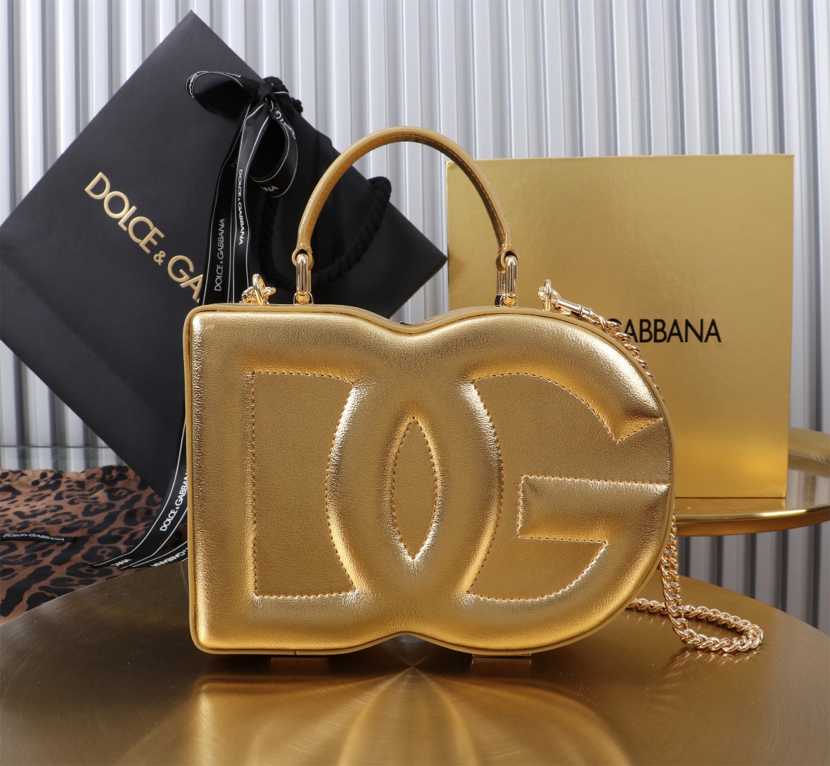 D&G 個性的なドルガバ バッグ レース偽物 斜め掛けバッグ ハンドバッグ 6405#BOX ゴールド_1