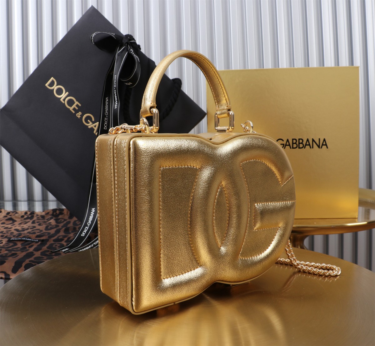 D&G 個性的なドルガバ バッグ レース偽物 斜め掛けバッグ ハンドバッグ 6405#BOX ゴールド_2