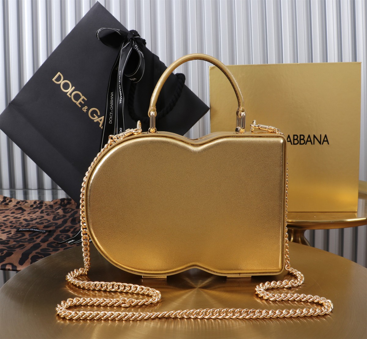D&G 個性的なドルガバ バッグ レース偽物 斜め掛けバッグ ハンドバッグ 6405#BOX ゴールド_3