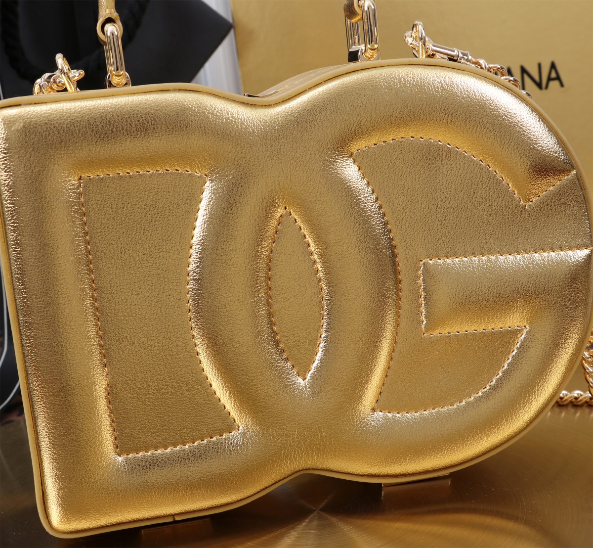 D&G 個性的なドルガバ バッグ レース偽物 斜め掛けバッグ ハンドバッグ 6405#BOX ゴールド_7