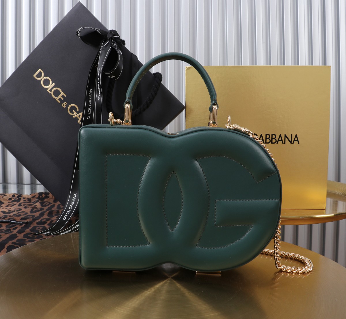 D&G 優雅 ドルガバ バッグ 新作スーパーコピー 斜め掛けバッグ ハンドバッグ 6405#BOX グリーン_1