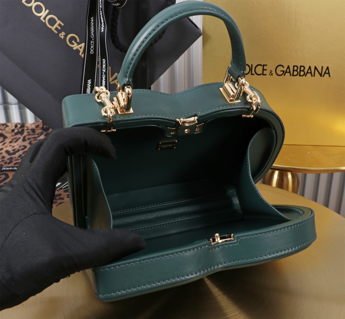 D&G 優雅 ドルガバ バッグ 新作スーパーコピー 斜め掛けバッグ ハンドバッグ 6405#BOX グリーン_5