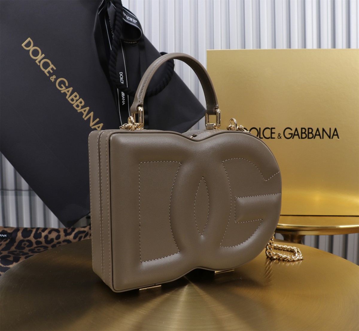 D&G 優雅 ドルガバ バッグ 花 柄偽物 斜め掛けバッグ ハンドバッグ 6405#BOX グレー_2