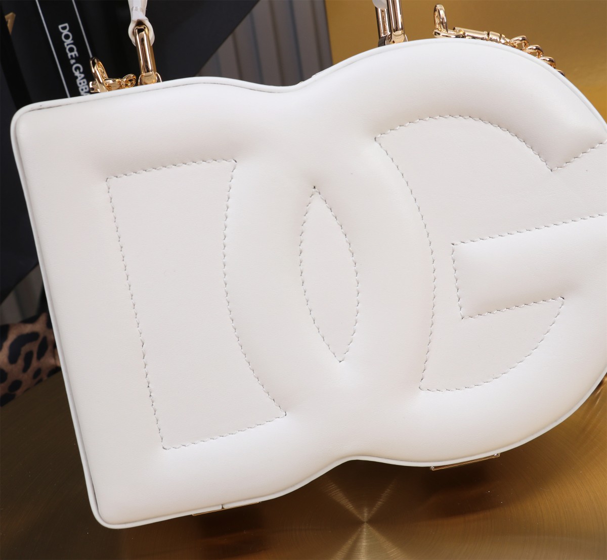 D&G 優雅レディ ドルガバ ヒョウ 柄 バッグコピー 斜め掛けバッグ ハンドバッグ 6405#BOX ホワイト_5