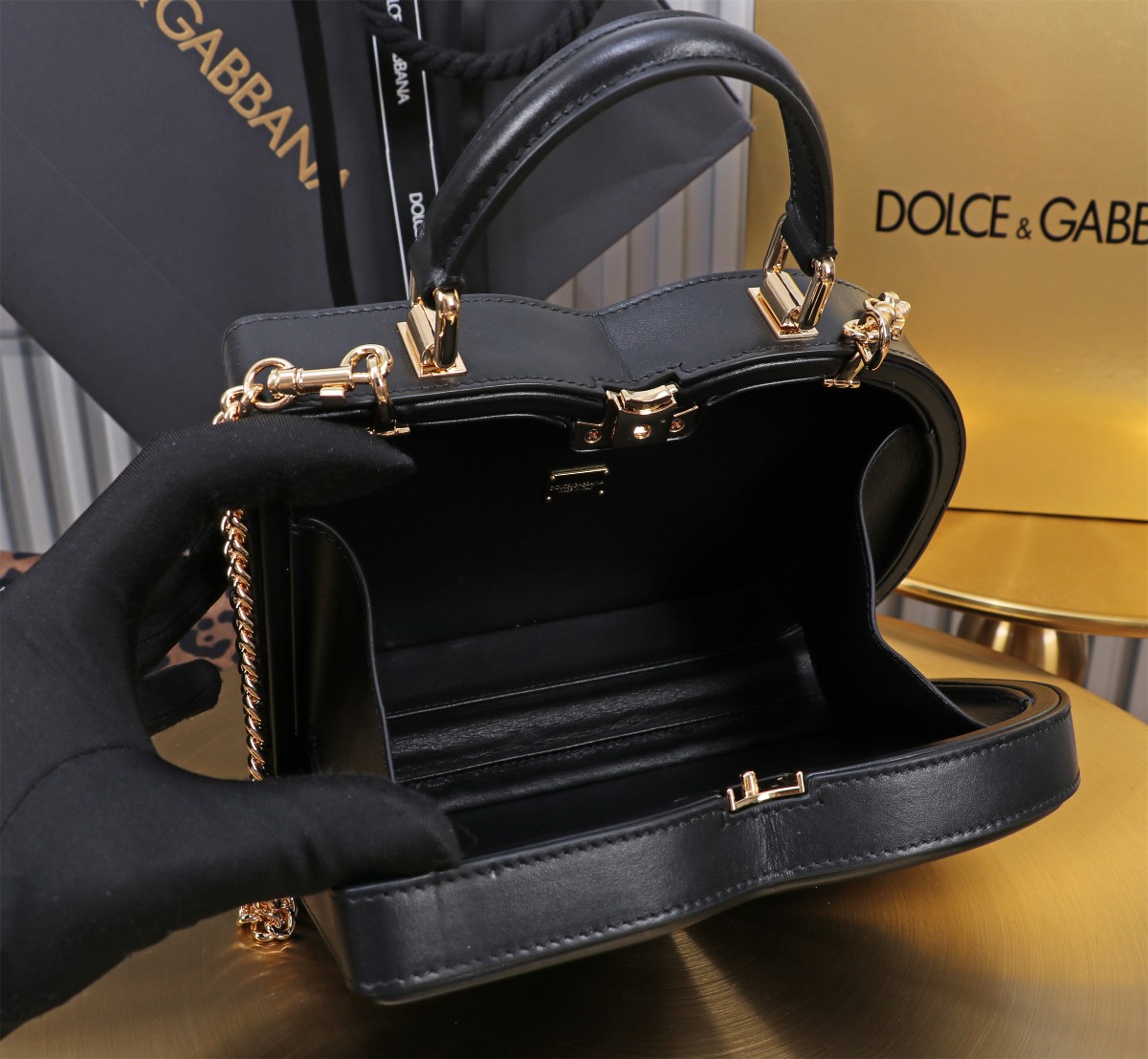 D&G ドルチェ & ガッバーナ クラッチ バッグスーパーコピー 斜め掛けバッグ ハンドバッグ 6405#BOX ブラック_5