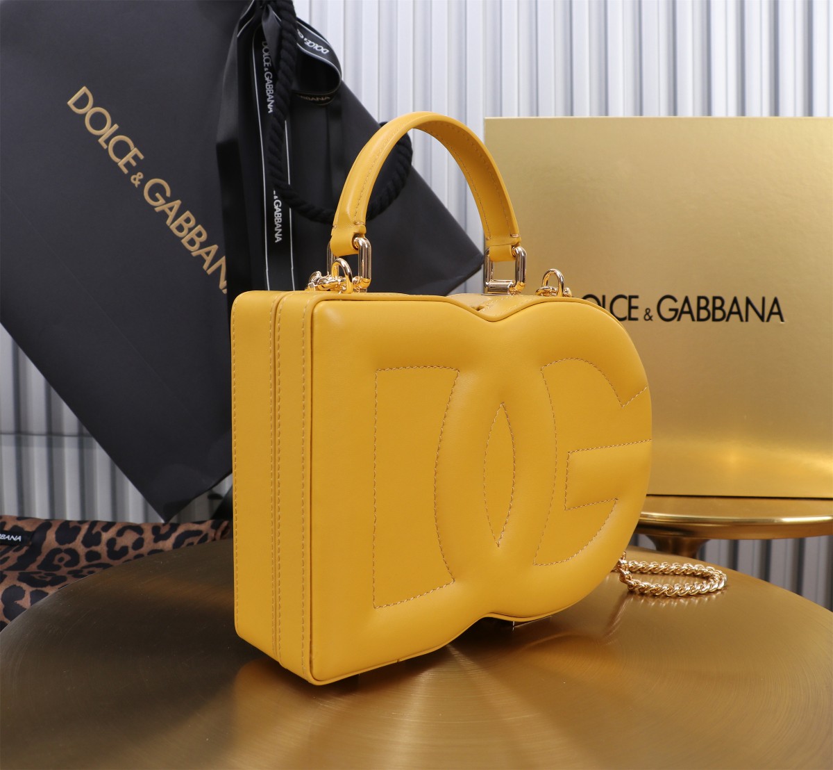 D&G ドルチェ & ガッバーナ セカンド バッグコピー 斜め掛けバッグ ハンドバッグ 6405#BOX イエロー_2
