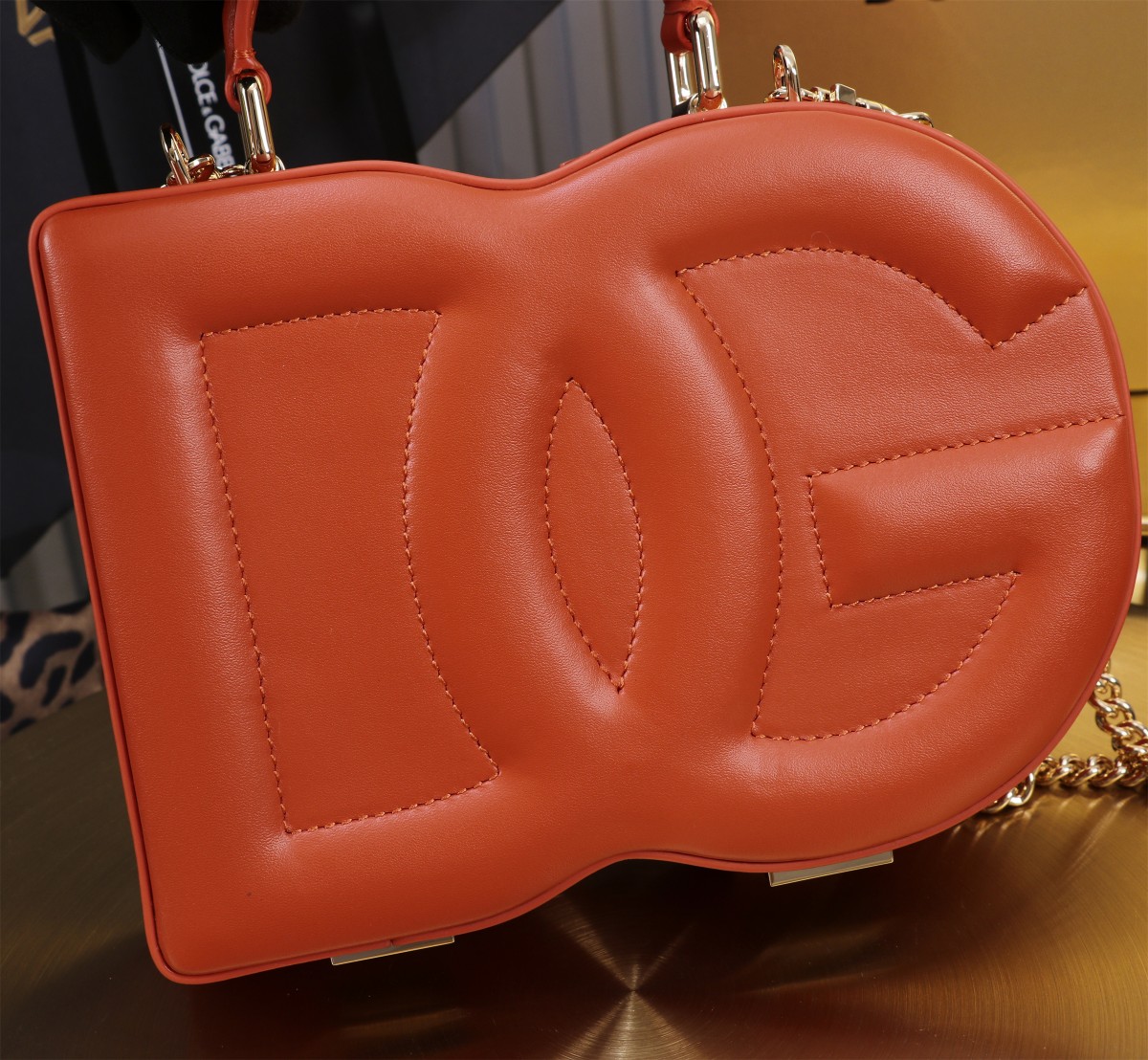 D&G ドルチェ & ガッバーナ トートスーパーコピー 斜め掛けバッグ ハンドバッグ 6405#BOX オレンジ色_6