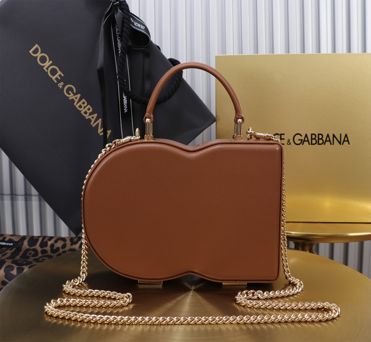 D&G ドルチェ & ガッバーナ バッグ 新作偽物 斜め掛けバッグ 優雅 ハンドバッグ 6405#BOX ブラウン_3