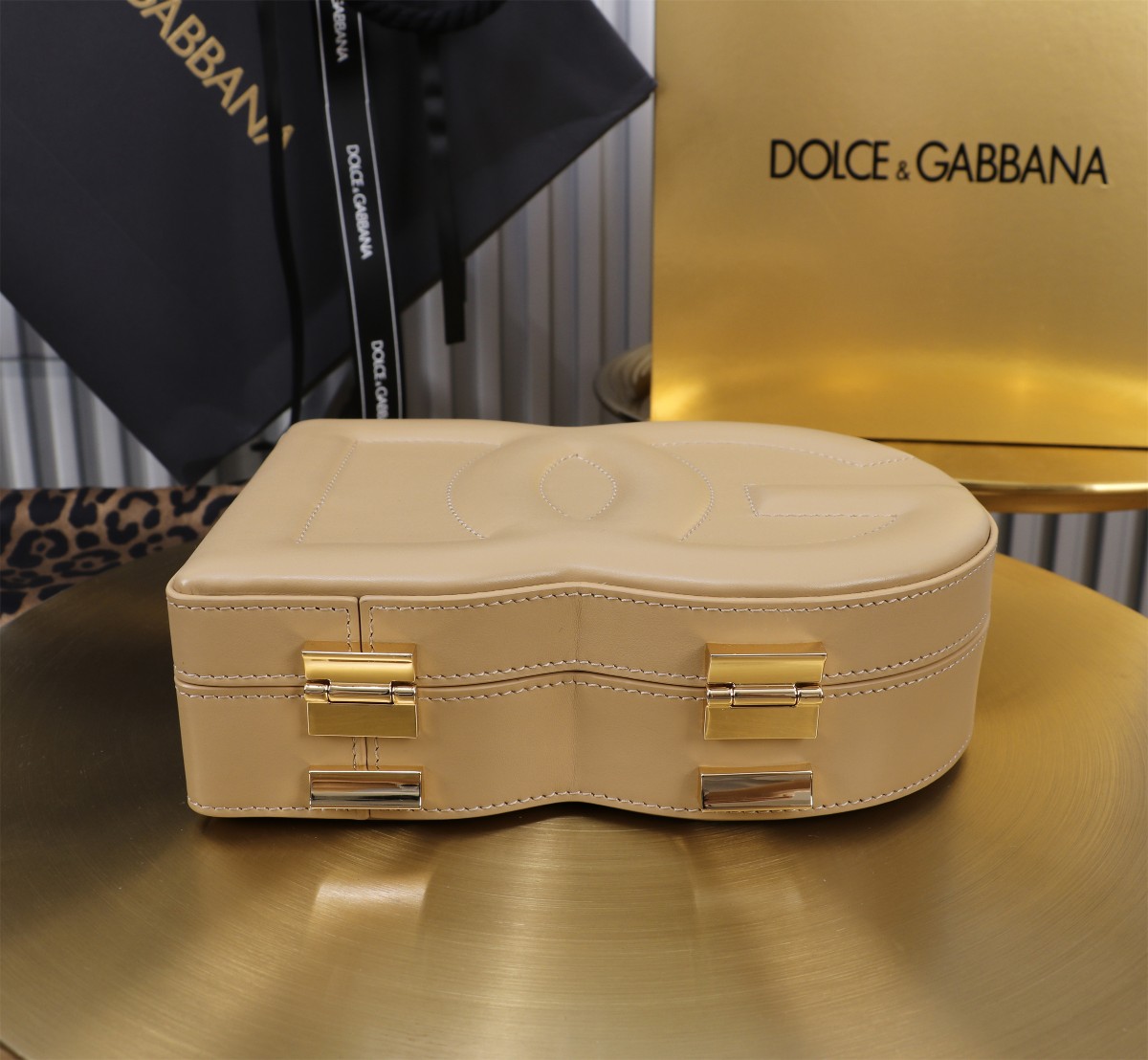 D&G ドルチェ & ガッバーナ ミニ バッグコピー 斜め掛けバッグ 優雅 ハンドバッグ 6405#BOX 杏色_4