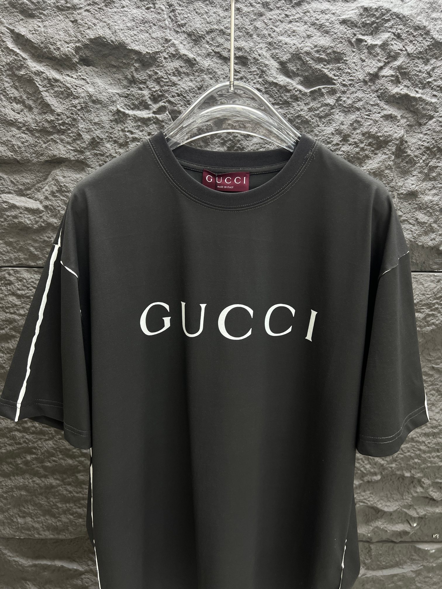 gucci t シャツ クマ偽物 純綿 トップス ロゴプリント ゆったり 半袖 ブラック_2