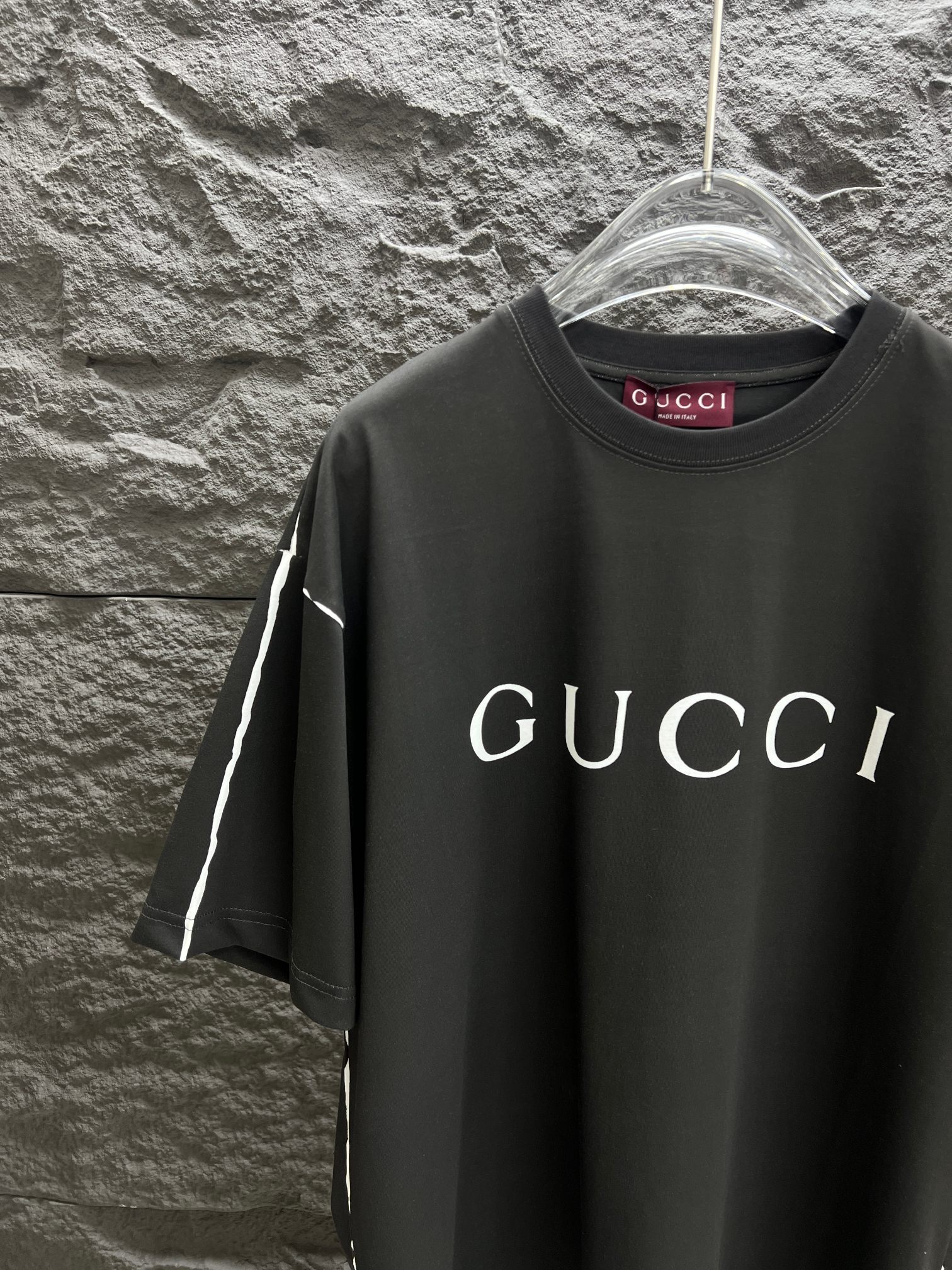 gucci t シャツ クマ偽物 純綿 トップス ロゴプリント ゆったり 半袖 ブラック_3