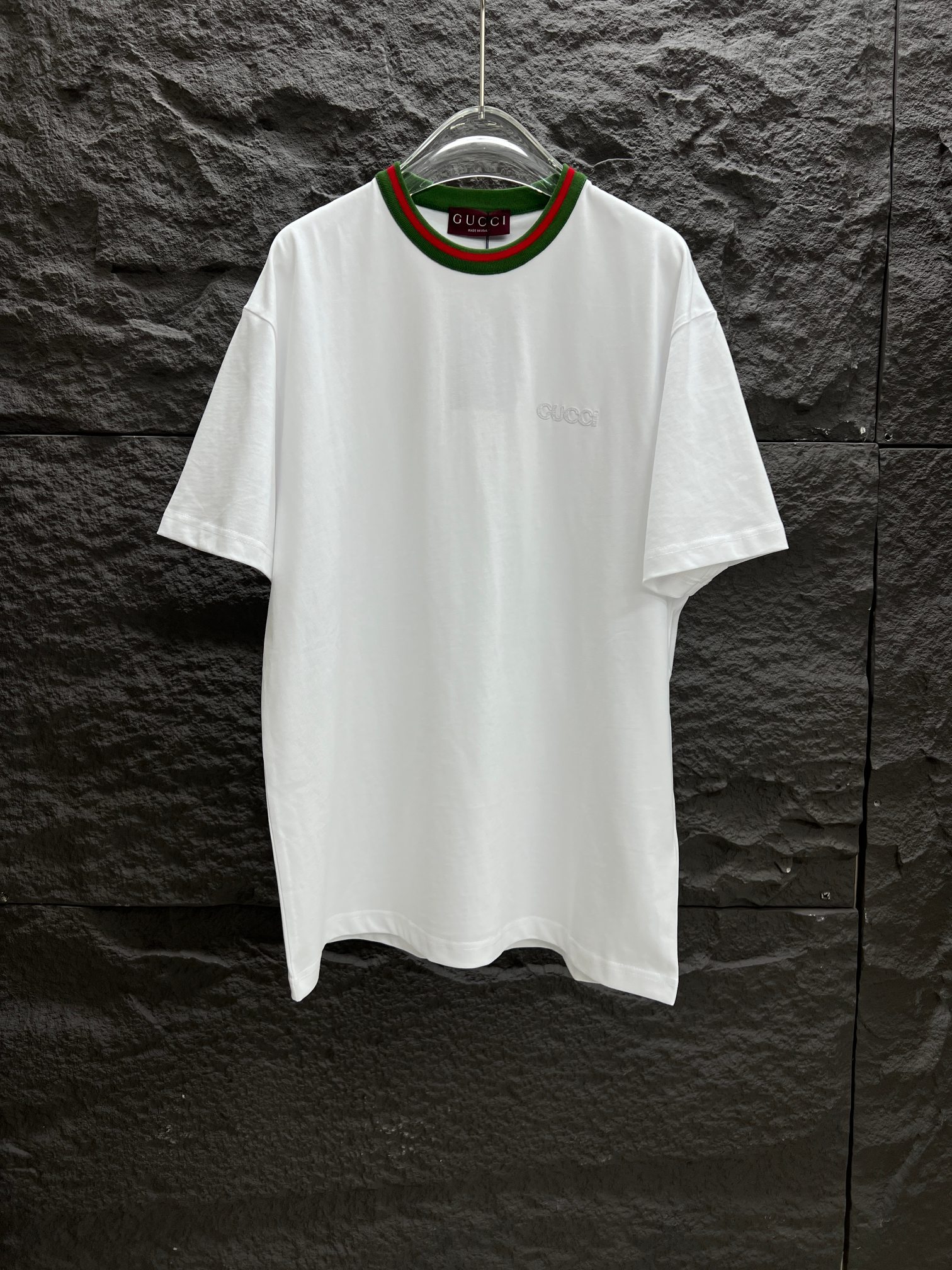 gucci t シャツ ジミン激安通販 純綿 トップス ロゴプリント ゆったり 半袖 シンプル ホワイト_1