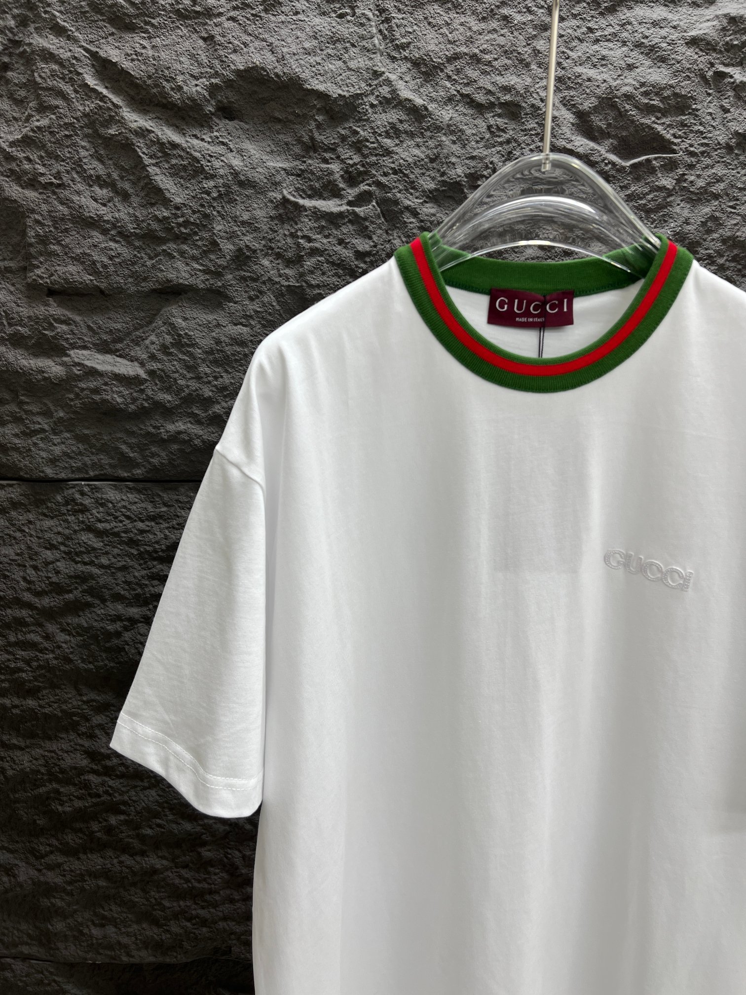 gucci t シャツ ジミン激安通販 純綿 トップス ロゴプリント ゆったり 半袖 シンプル ホワイト_3